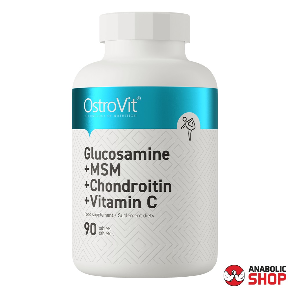 Ostrovit Glucosamine + MSM + Chondroitin + Vitamin C Glikozamīns MSM Hondroitīns Vitamīns C 90 tabletes