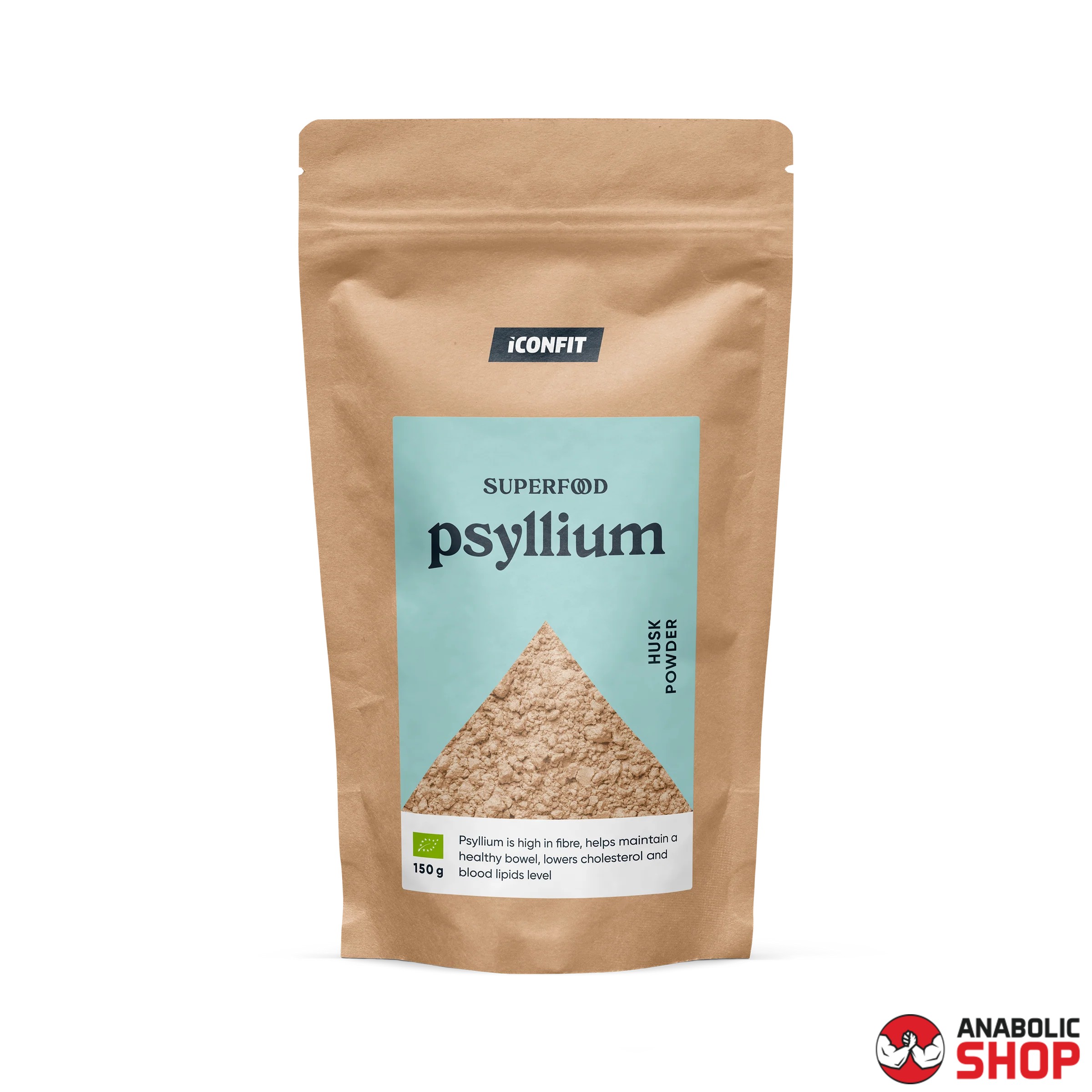 Iconfit Psyllium organiskais psīlija sēklu pulveris 150 grami