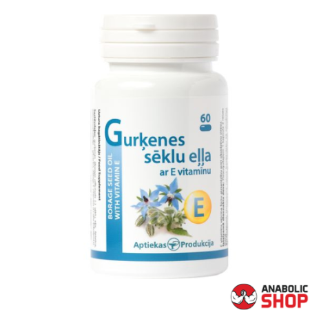 Aptiekas Produkcija Gurķenes sēklu eļļa 500 mg ar E vitamīnu 60 kapsulas