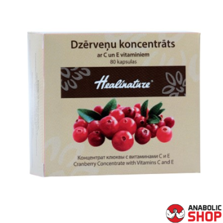 Aptiekas Produkcija Healinature® Dzērveņu koncentrāts ar C un E vitamīniem 80 kapsulas