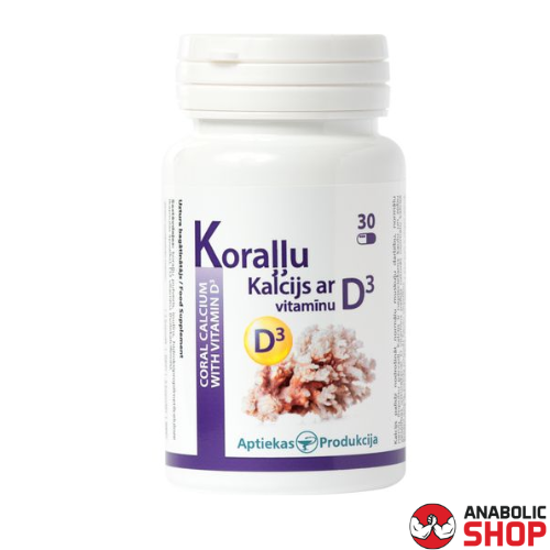 Aptiekas Produkcija Koraļļu kalcijs ar D3 vitamīnu 30 kapsulas