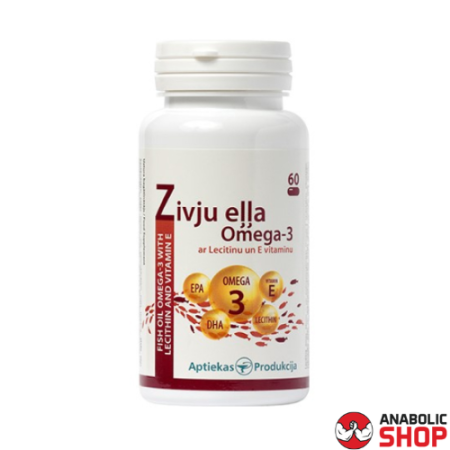 Aptiekas Produkcija Zivju eļļa Omega-3 ar Lecitīnu un E vitamīnu 60 kapsulas