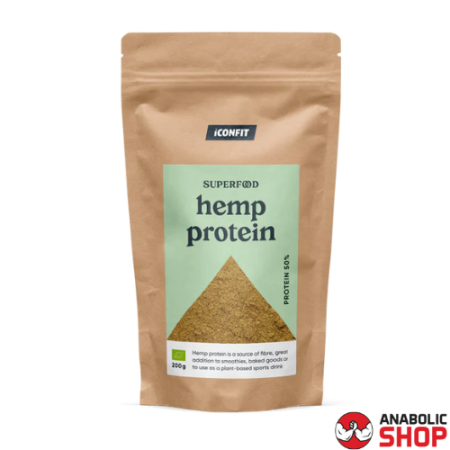 ICONFIT Hemp Protein, Kaņepju proteīns 50% (200g)